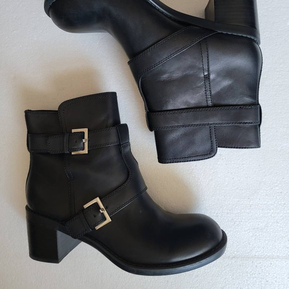 EUC Nine West Lorena' Buckle Mid Boot Biker Booties Size 10 - Picture 3 of 14